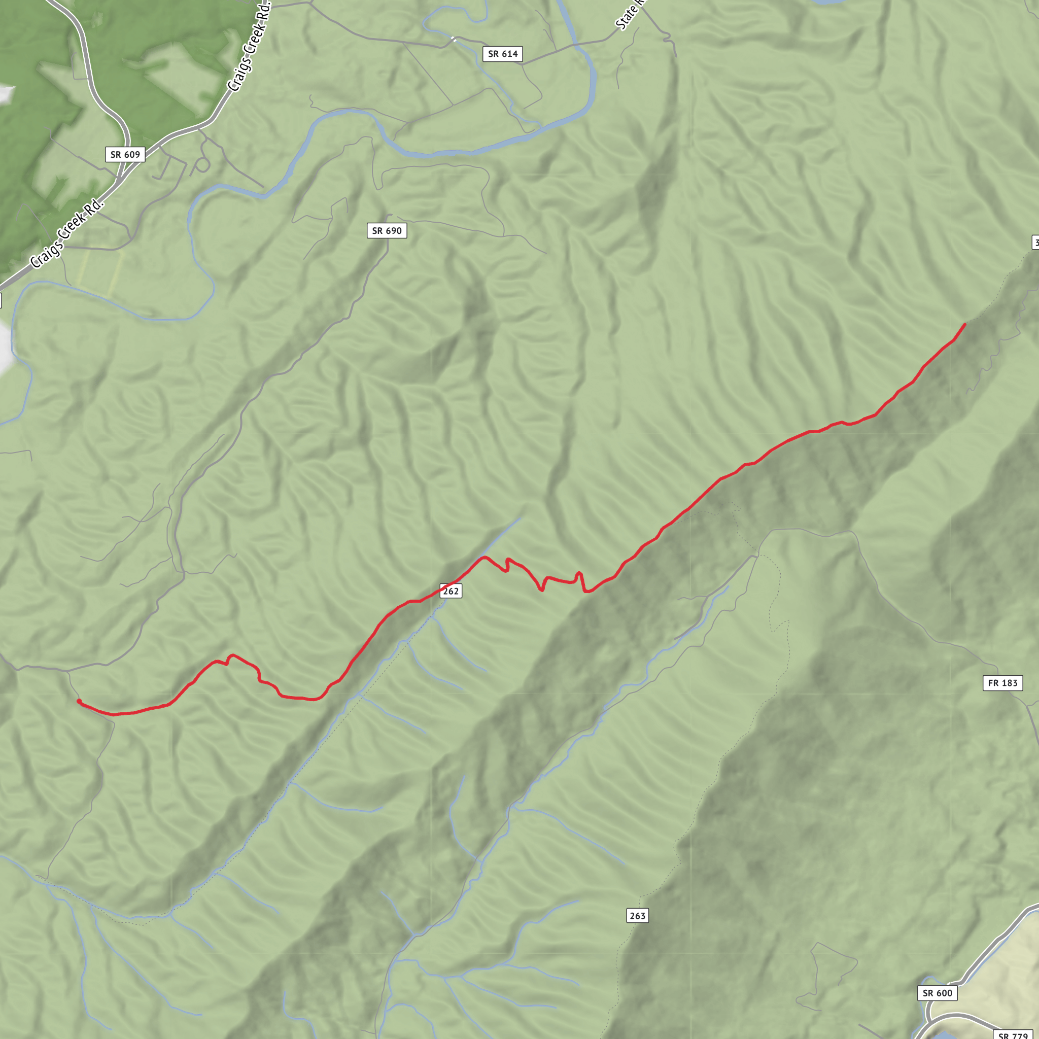 Lick Mountain and Broad Run Mountain via Ferrier Trail mobile static map