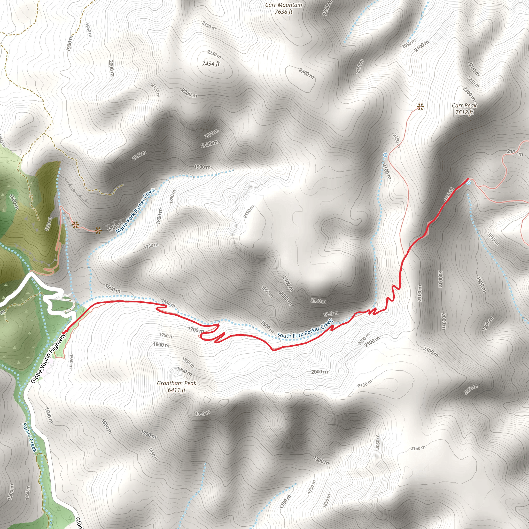 Parker Creek Trail mobile static map
