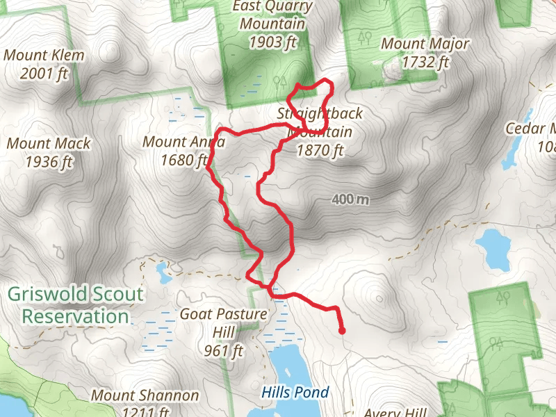 Straightback Mountain and North Straightback Mountain Loop