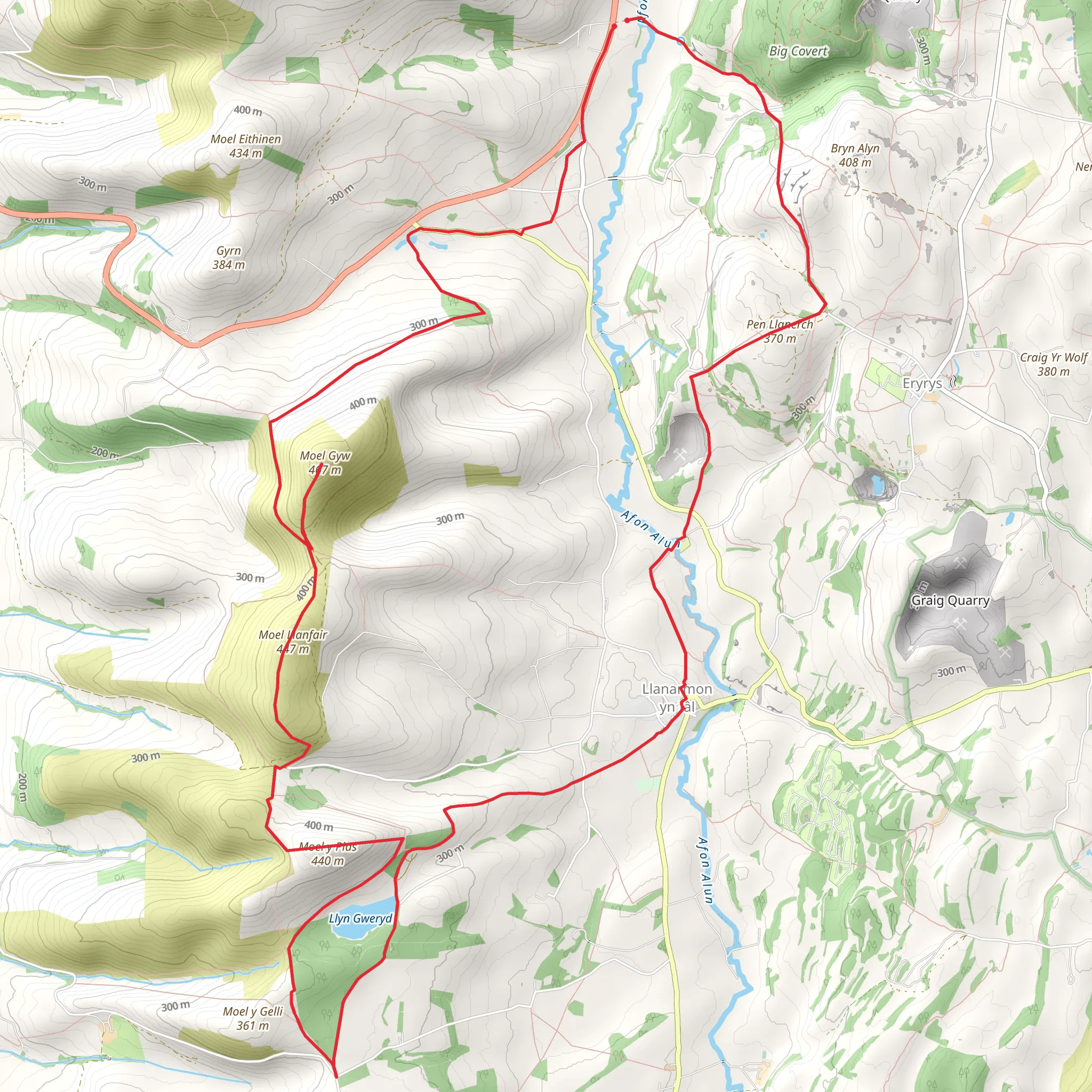 Moel Gyw mobile static map