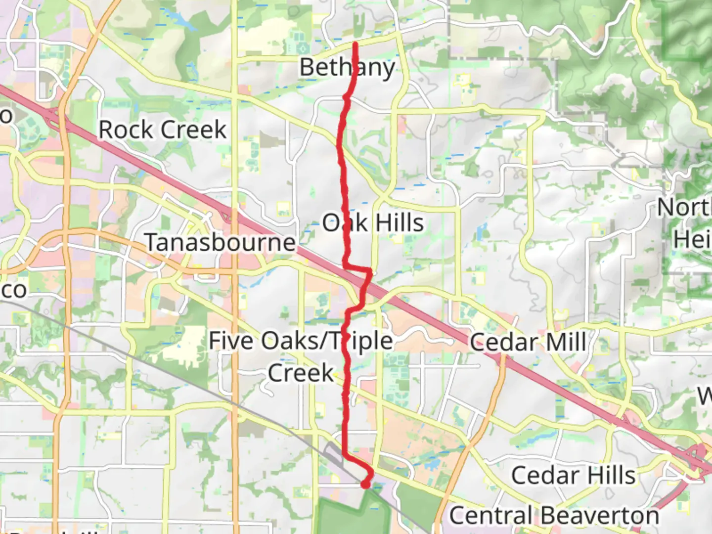 An image depicting the trail Waterhouse Trail - Merlo Road and its surrounding area.