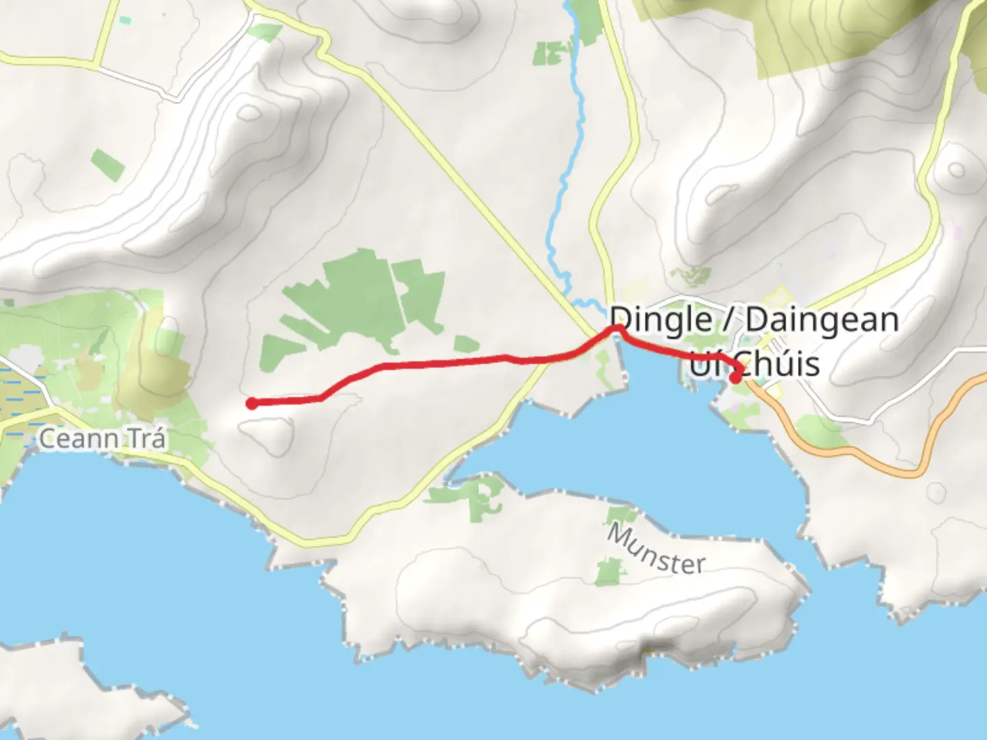 An image depicting the trail Ventry Shortcut and its surrounding area.