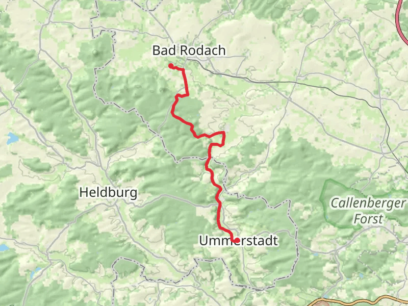 Bad Rodach toUmmerstadt via Zweilaenderweg Rodachtal