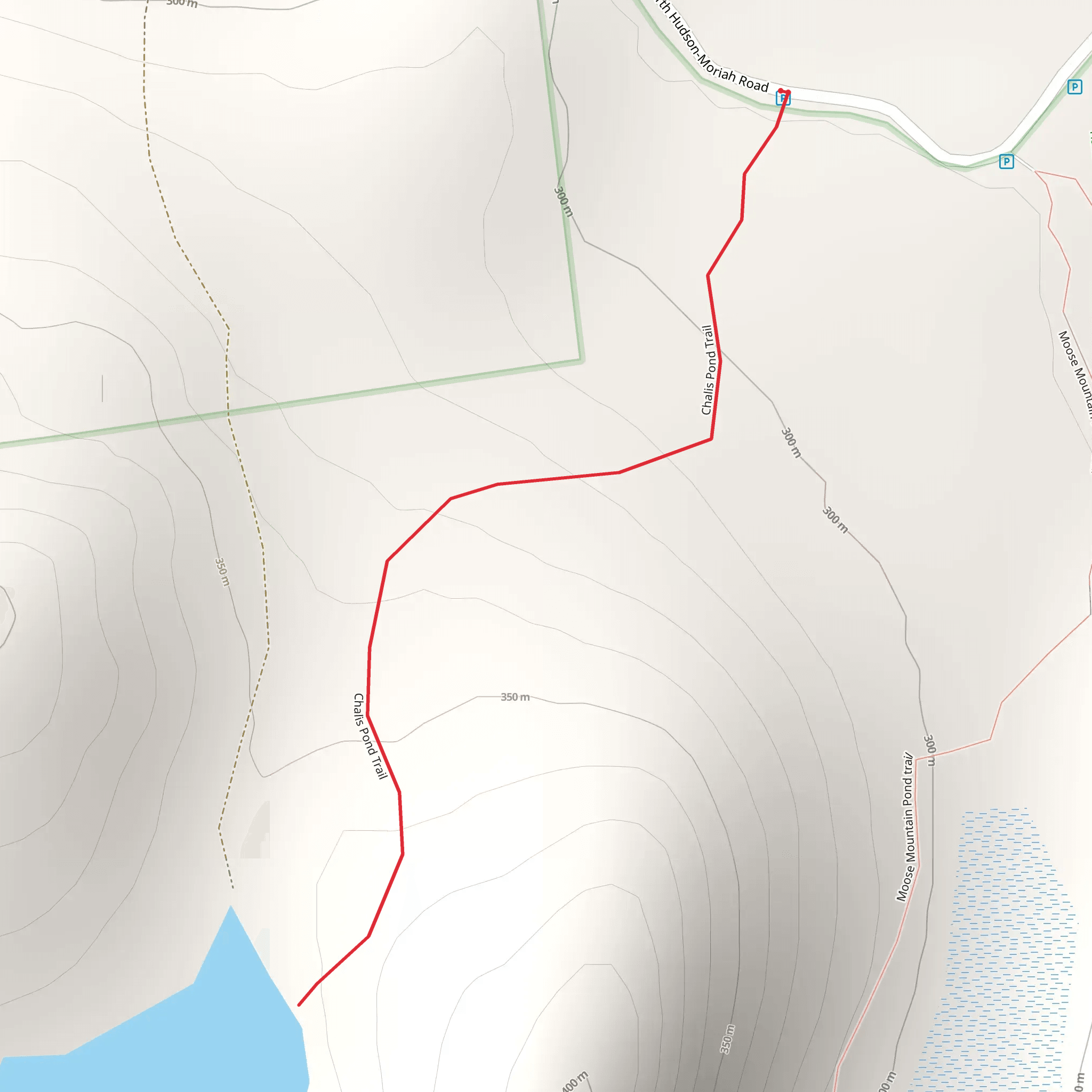 Challis Pond from North Hudson-Moriah Road Out and Back mobile static map