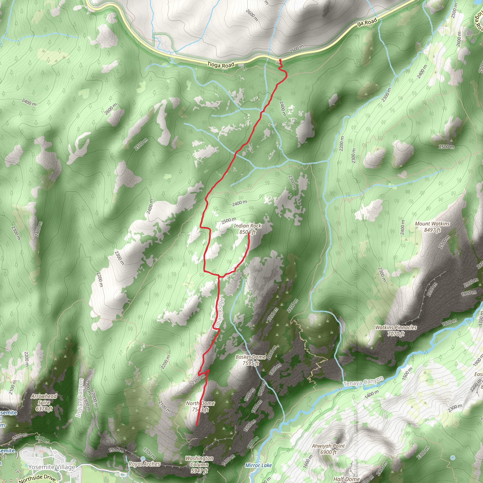Indian Rock and North Dome Trail mobile static map