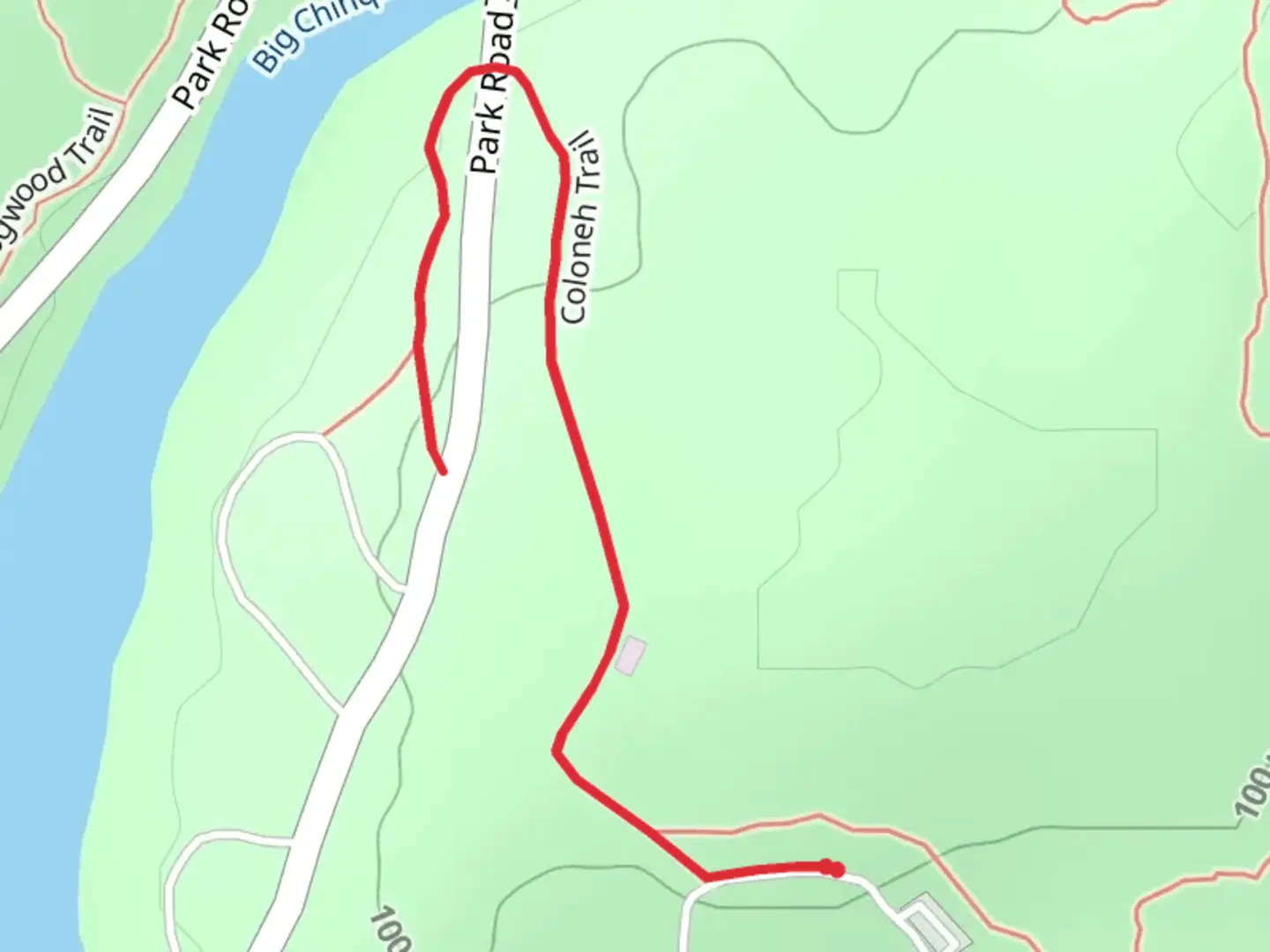 An image depicting the trail Coloneh Trail and its surrounding area.
