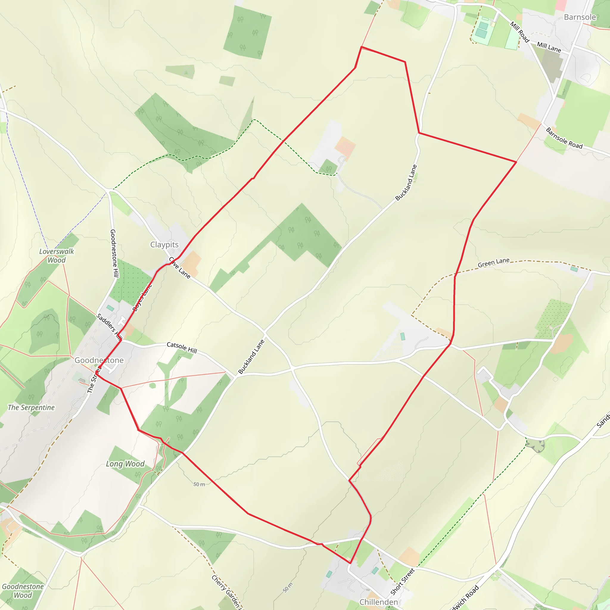 Goodnestone Loop mobile static map