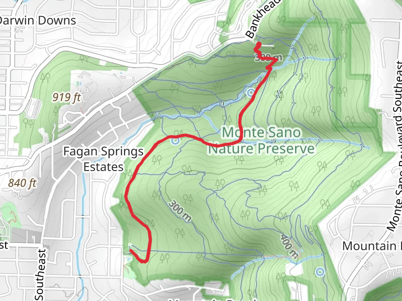 Alms House Trail and Three Caves Trail