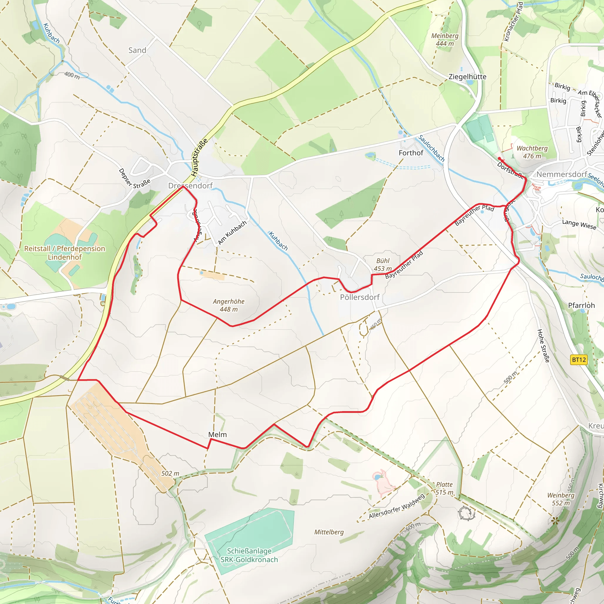 Nemmersdorf St Jobst Weg mobile static map