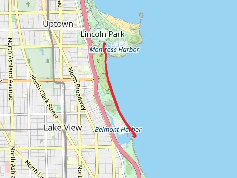 Montrose Harbor to Belmont Harbor