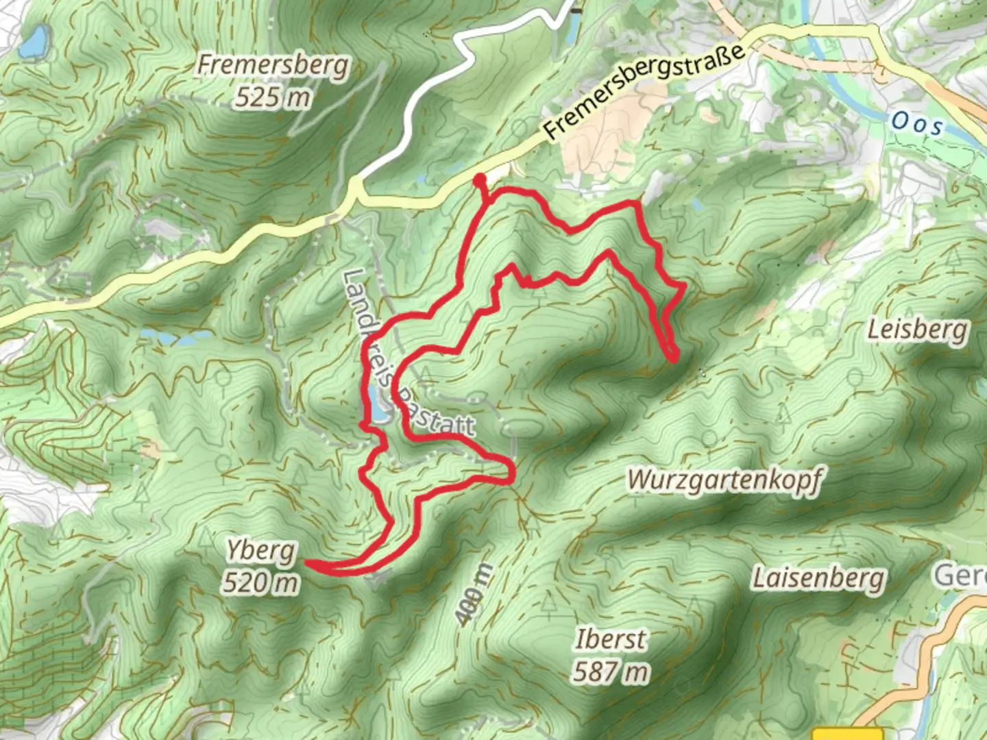 An image depicting the trail Waldenecksee via Beutig Rundweg and Italienerweg and its surrounding area.