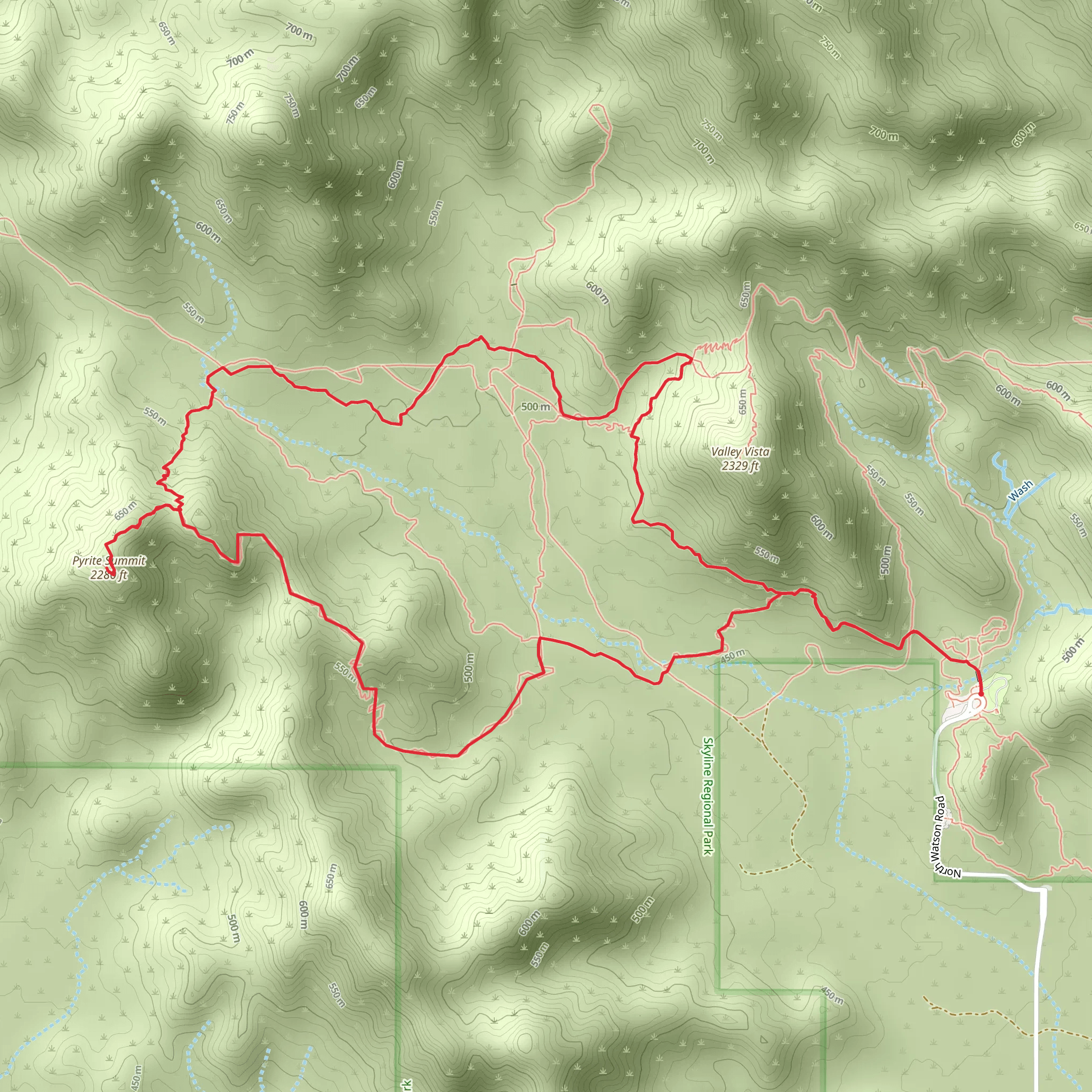 Turnbuckle and Pyrite Summit Loop Trail mobile static map