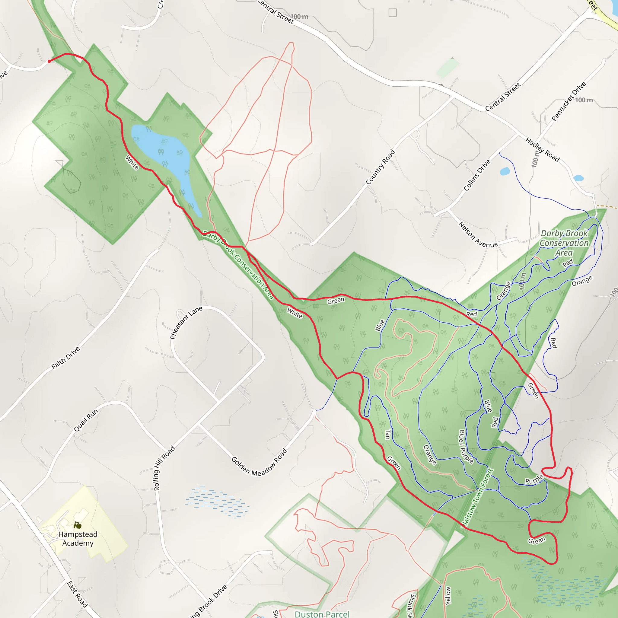 Darby Brook Area - Kelly Brook Loop Trail mobile static map