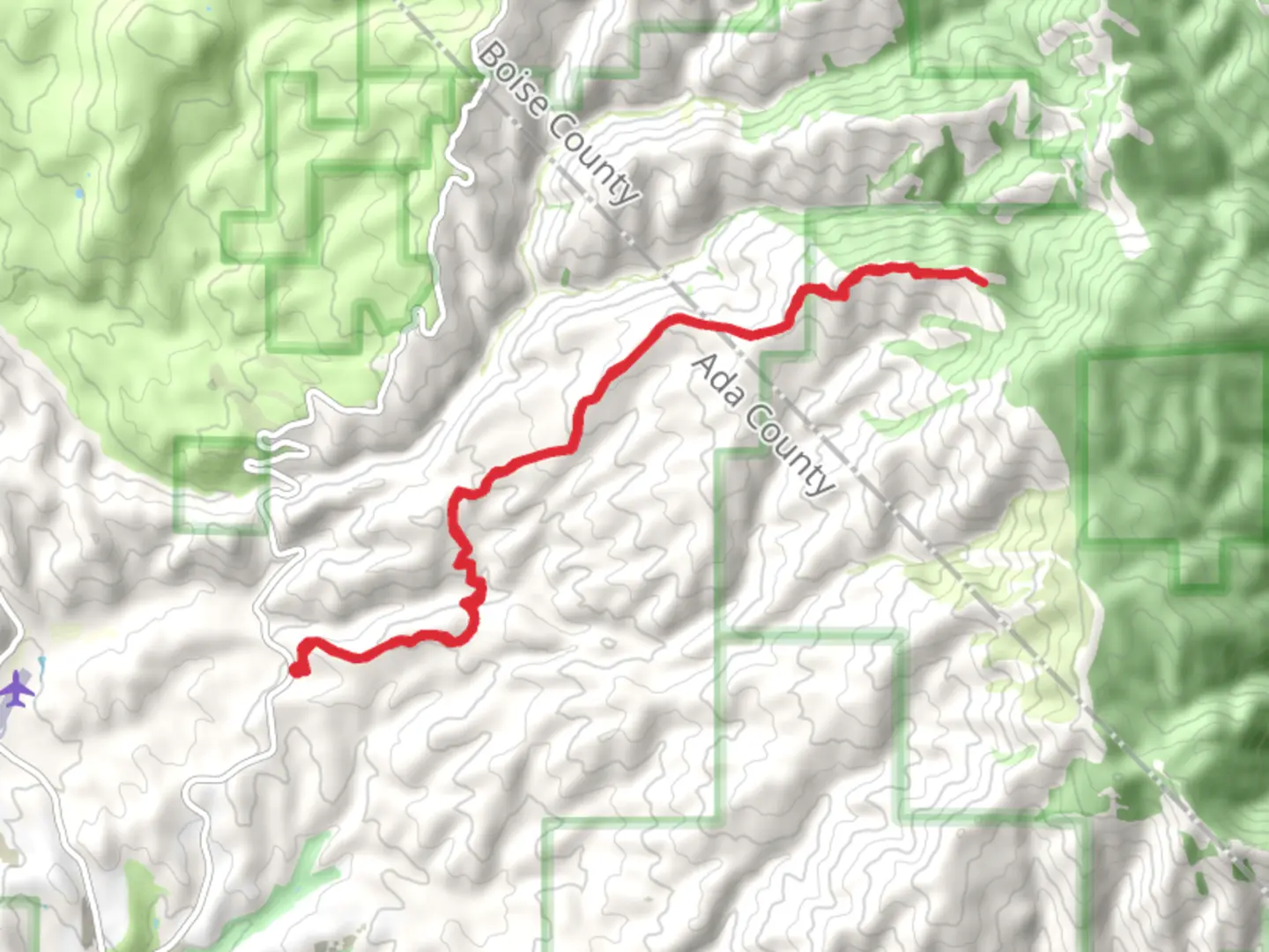 An image depicting the trail Hard Guy and its surrounding area.