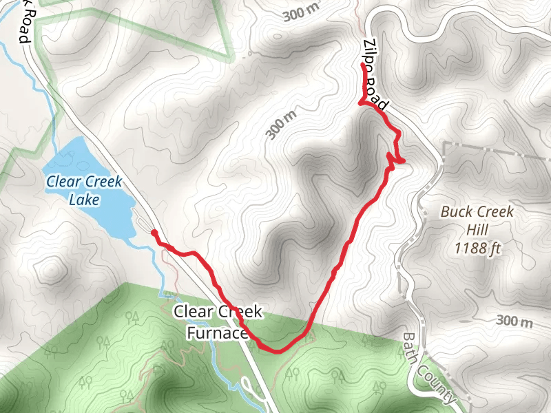 Sheltowee Trace Short Trail from Clear Creek Lake