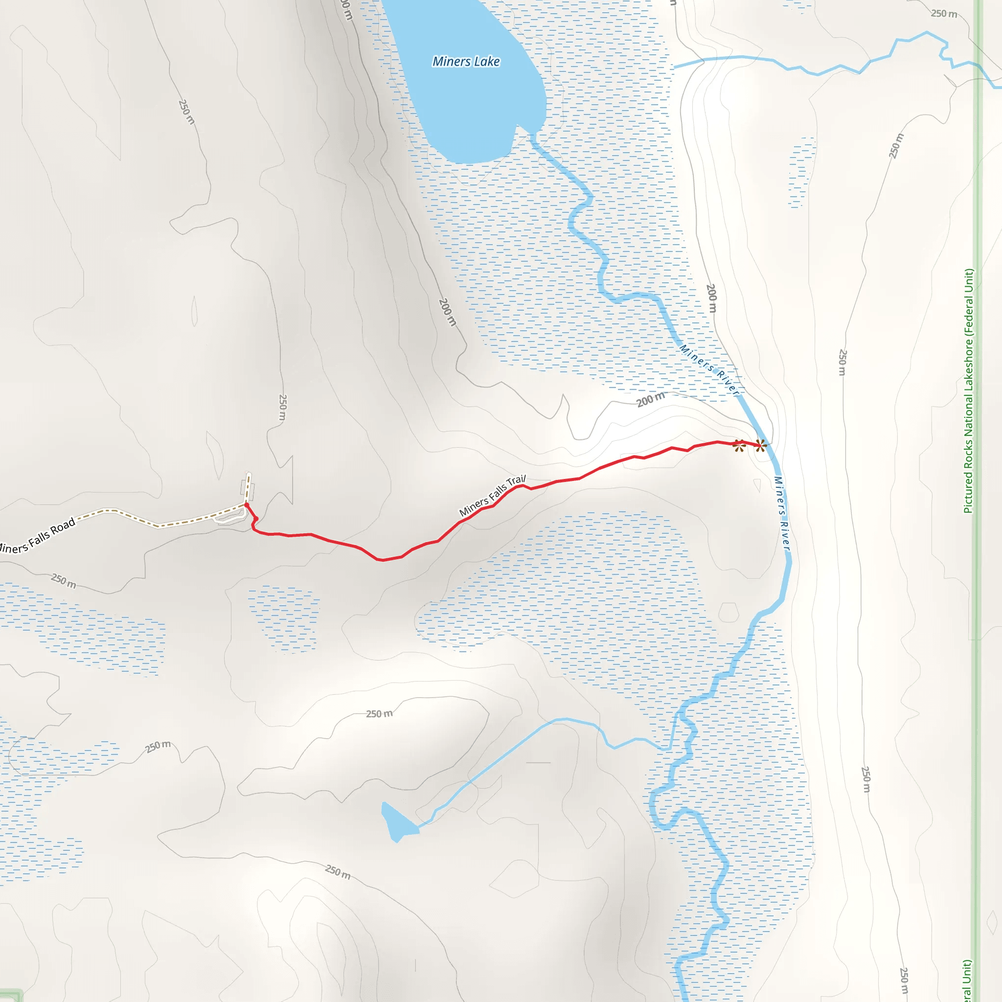 Miners Falls mobile static map