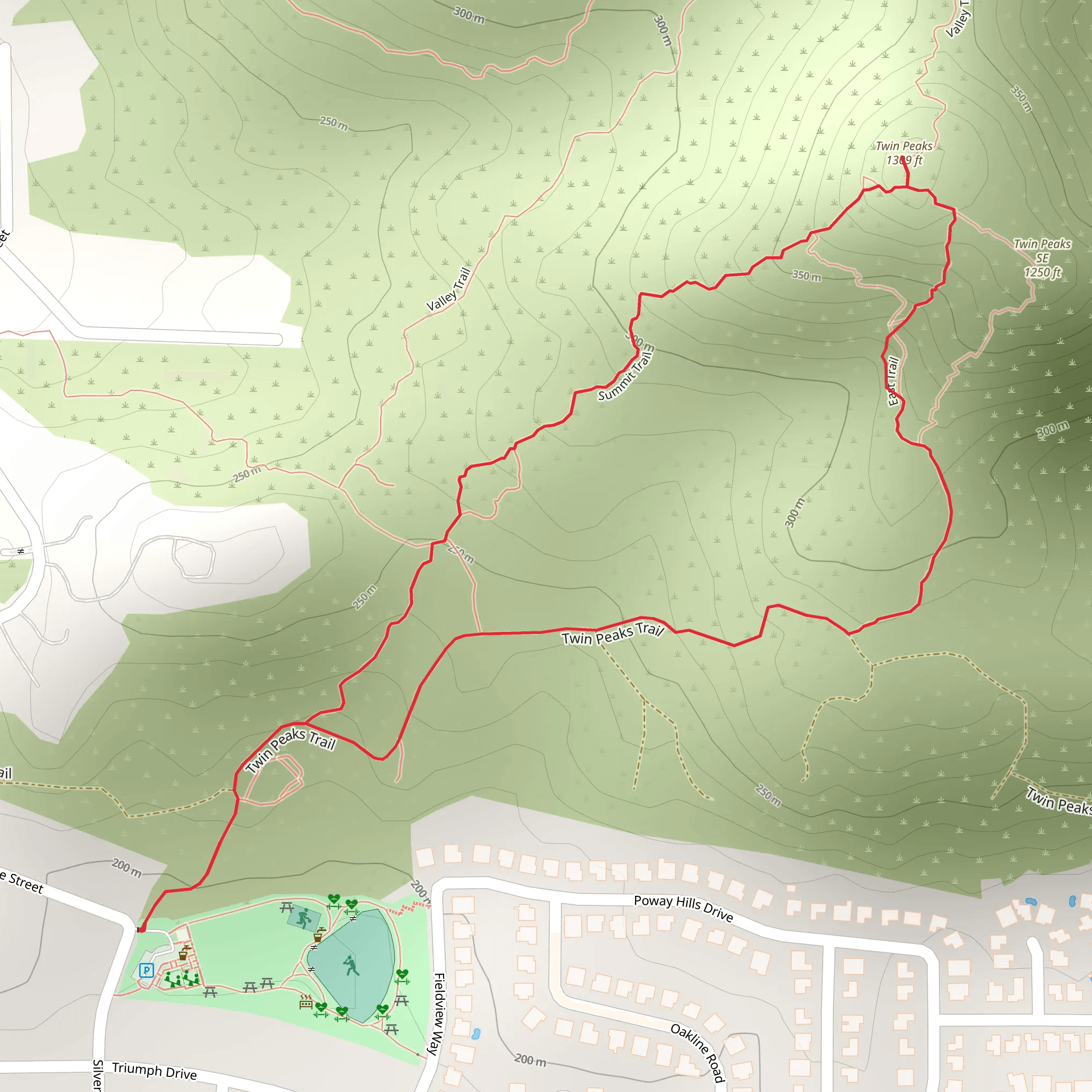 Twin Peaks Loop mobile static map