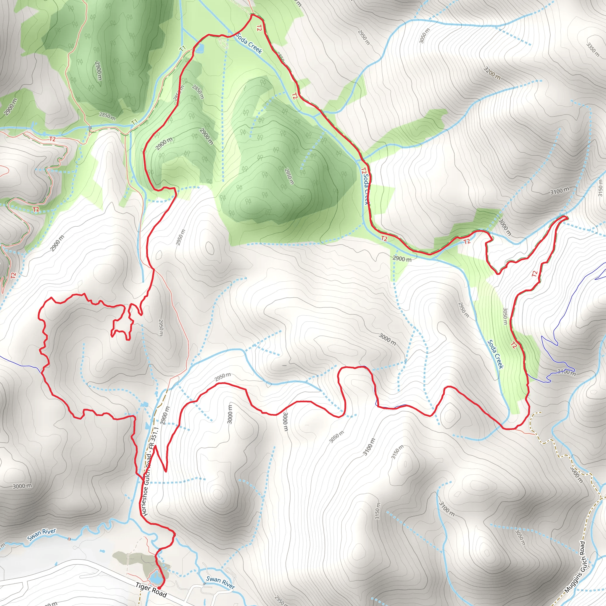 Colorado, Red and Hay Loop Trail mobile static map