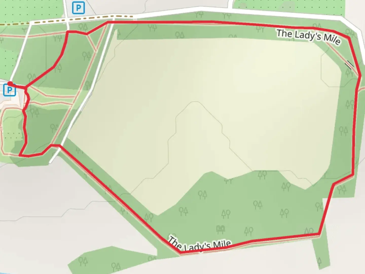 An image depicting the trail Ladies Mile Short Walk and its surrounding area.