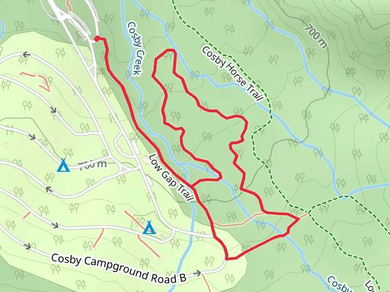 Low Gap Trail and Cosby Nature Trail Loop