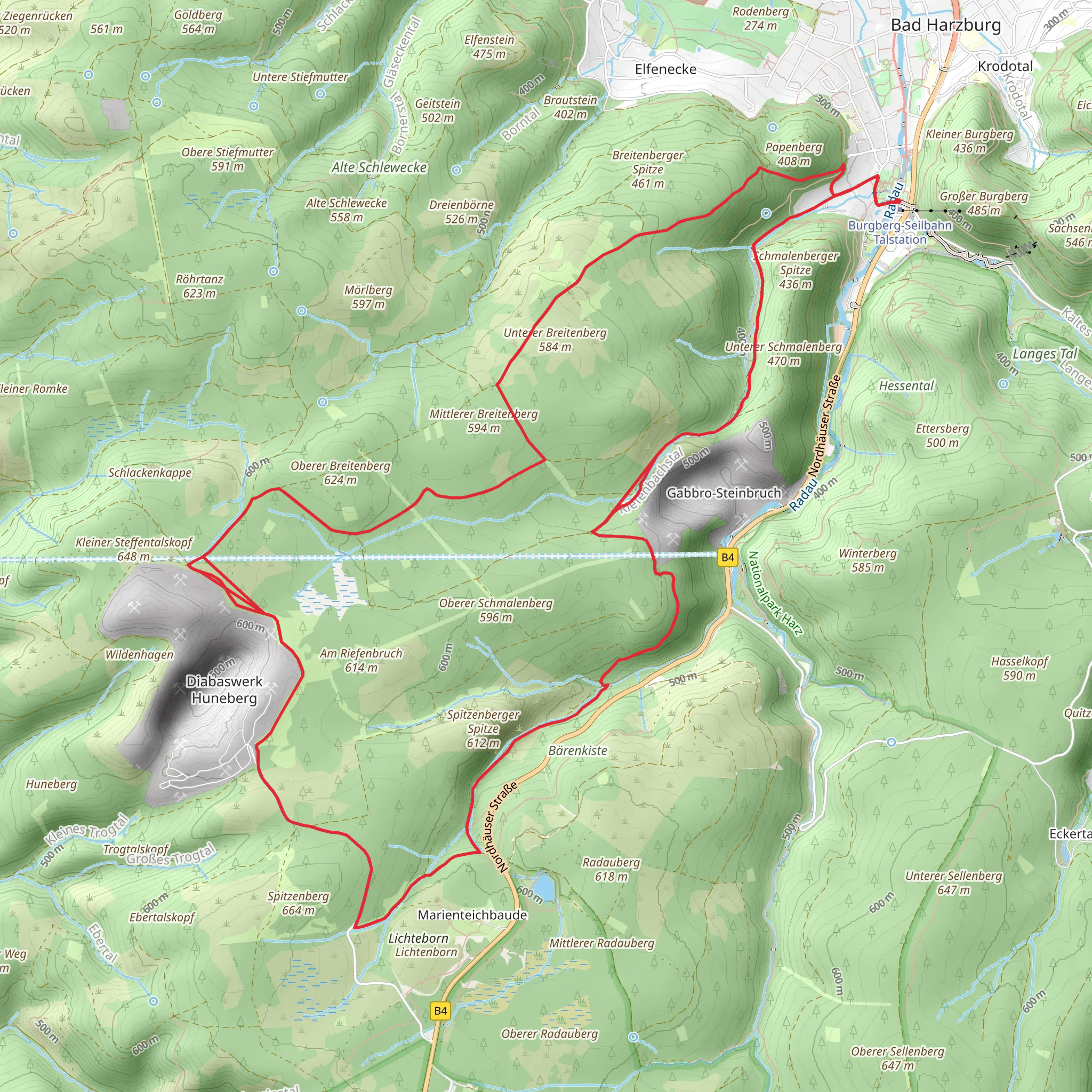 Marienteichbaude Loop via Unterer Breitenberg mobile static map