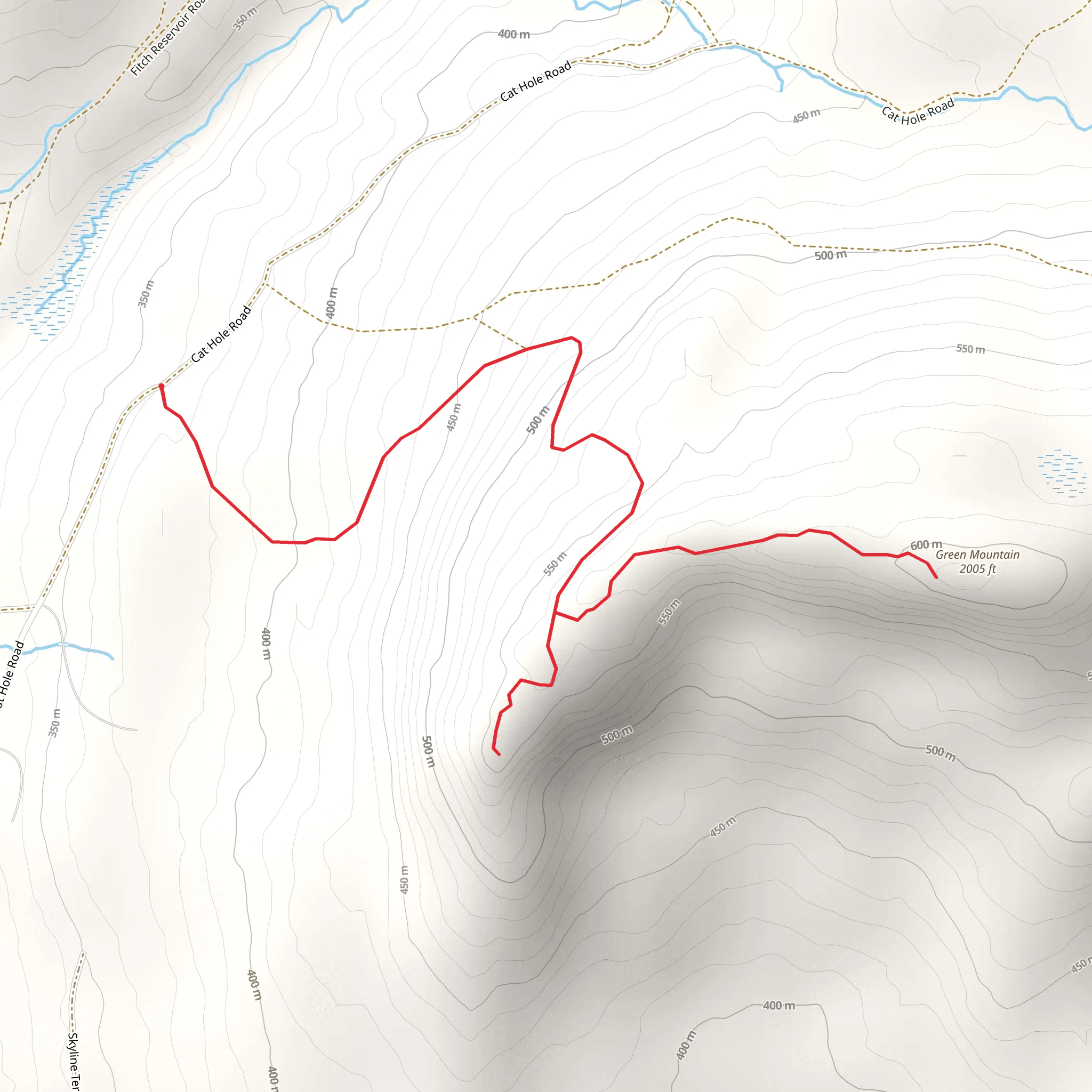 Green Mountain Trail from White Hill Road mobile static map