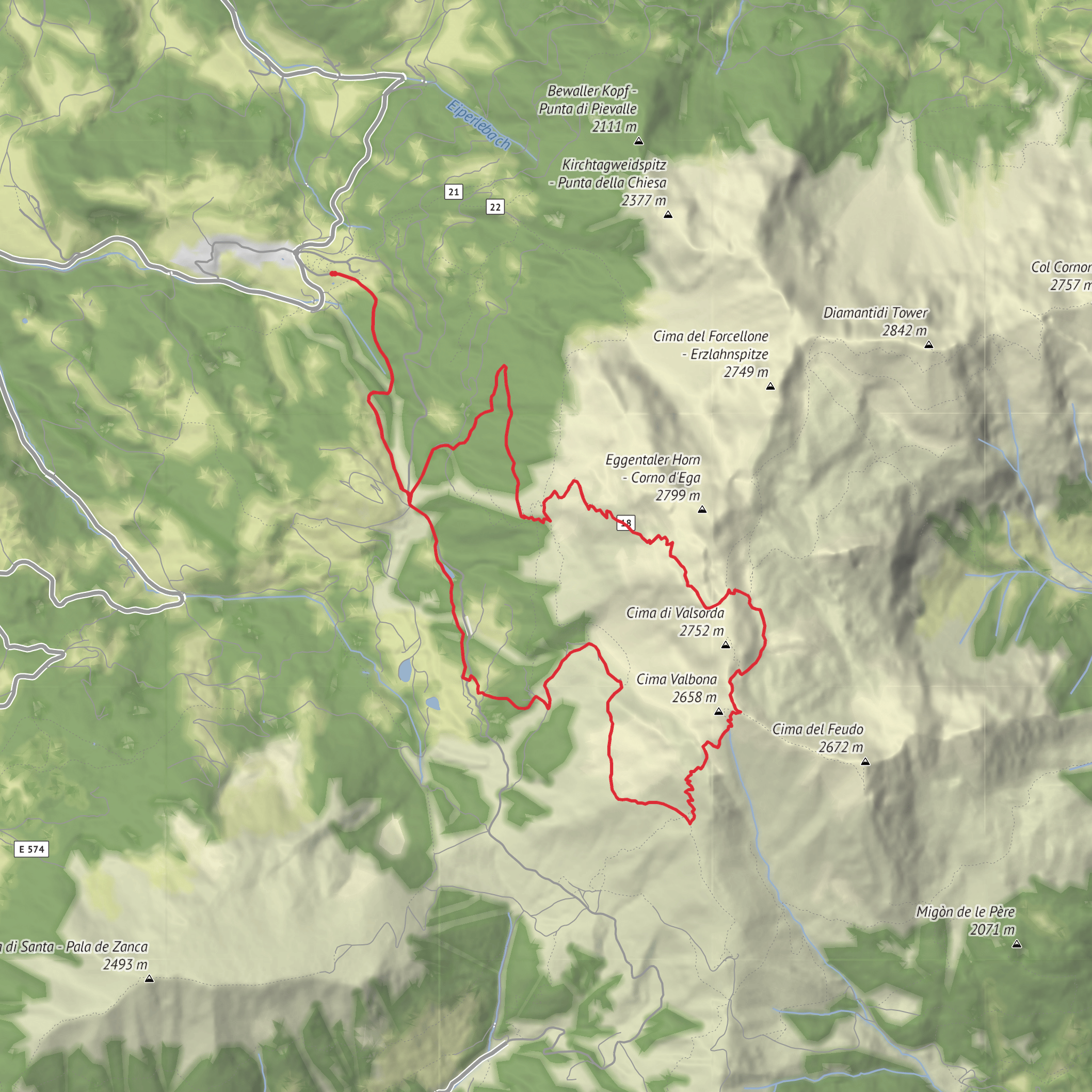 Obereggen-Rifugio Torre di Pisa mobile static map