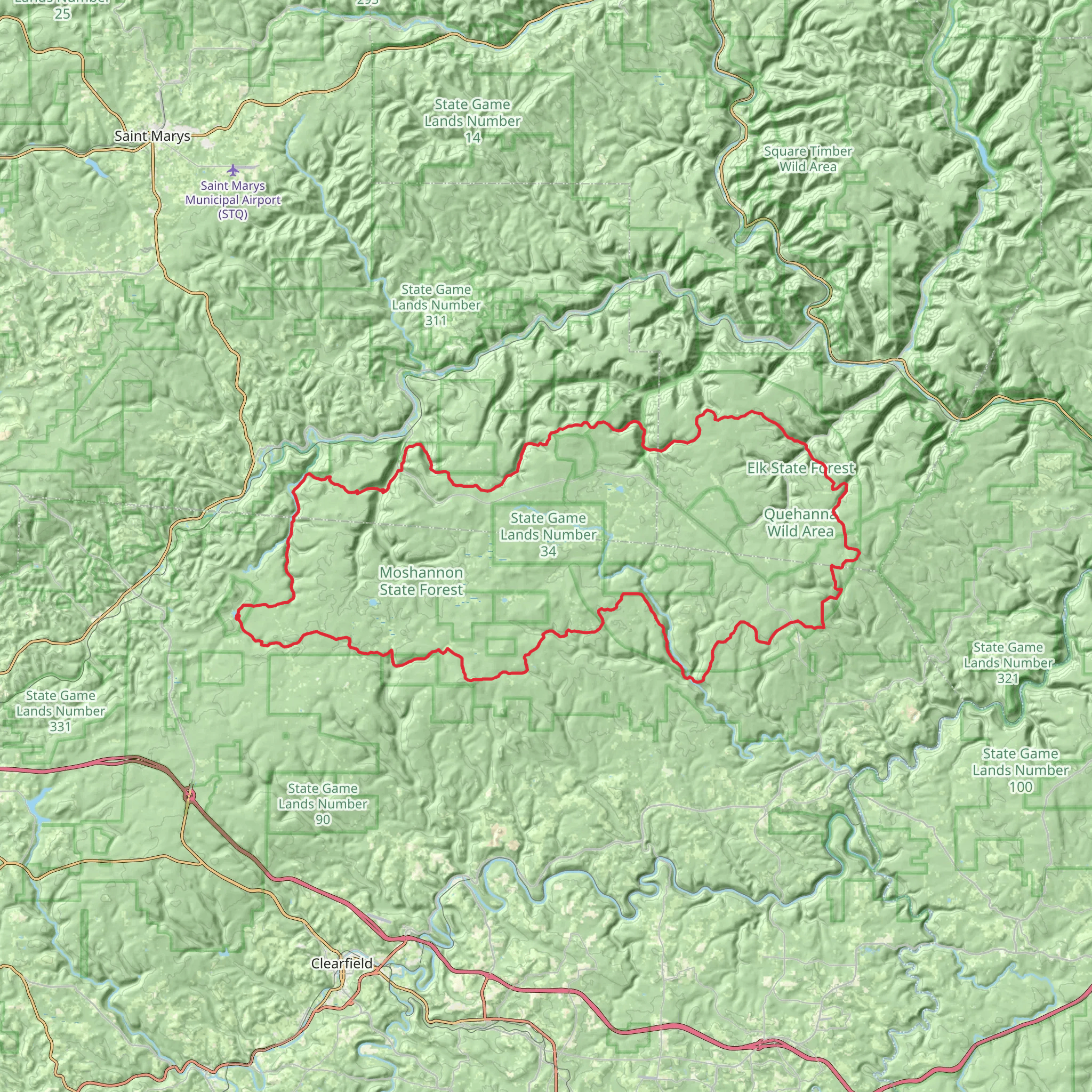 Quehanna Trail mobile static map