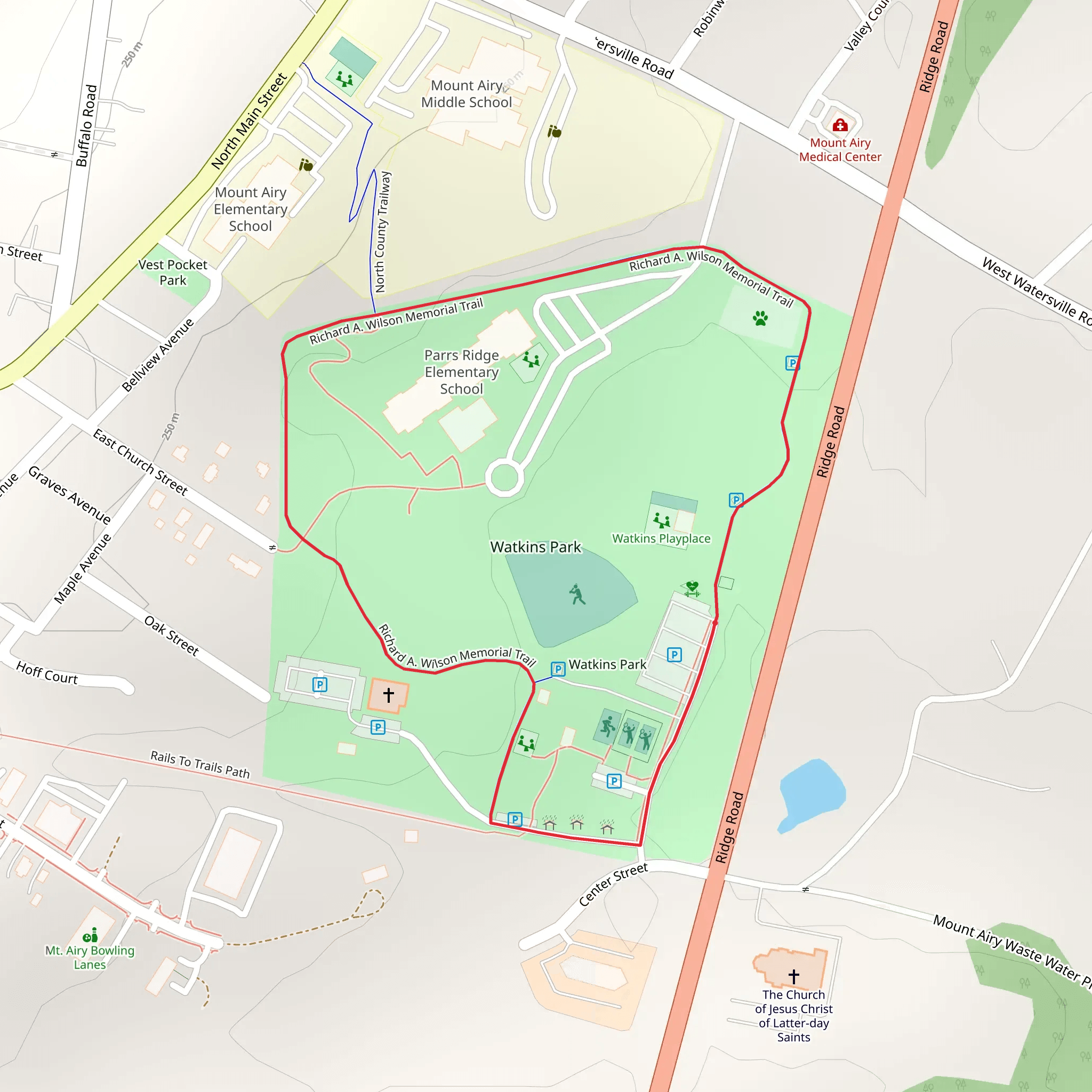 Watkins Park Loop mobile static map