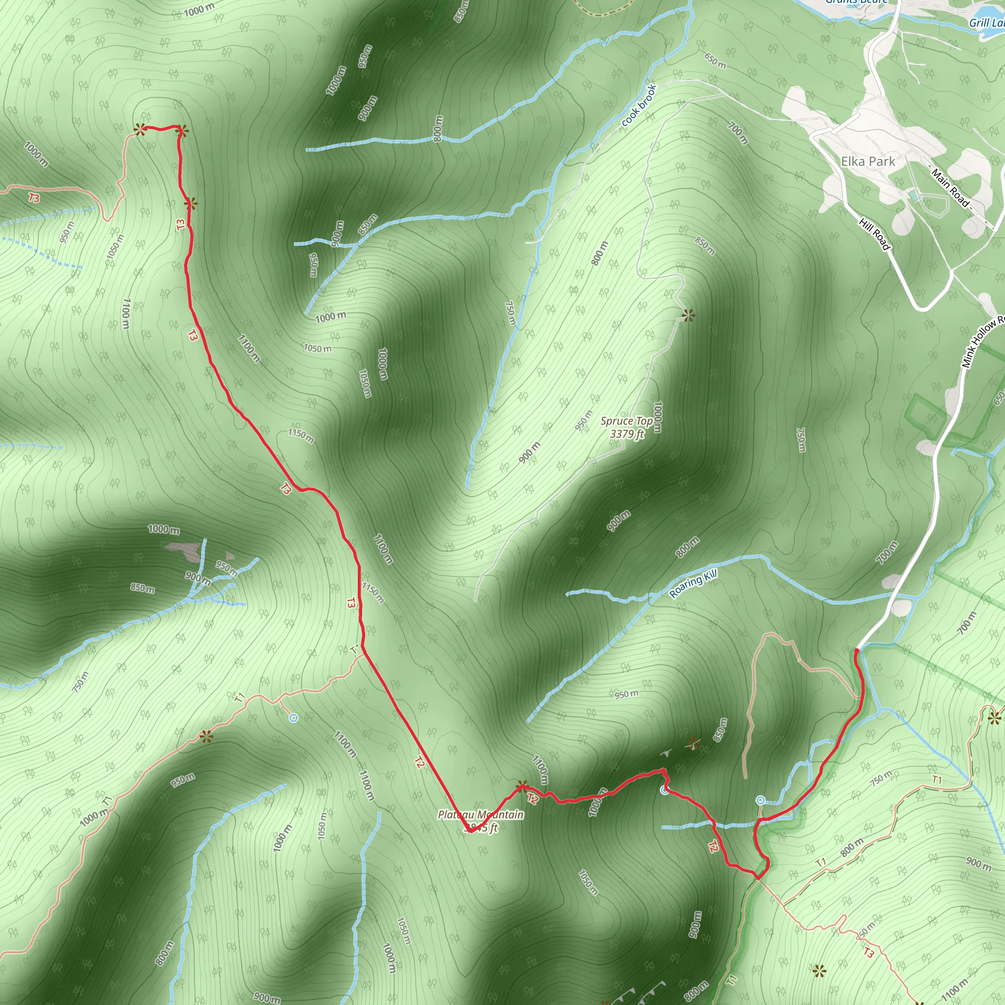 Devil's Path from Mink Hollow Road Out and Back mobile static map