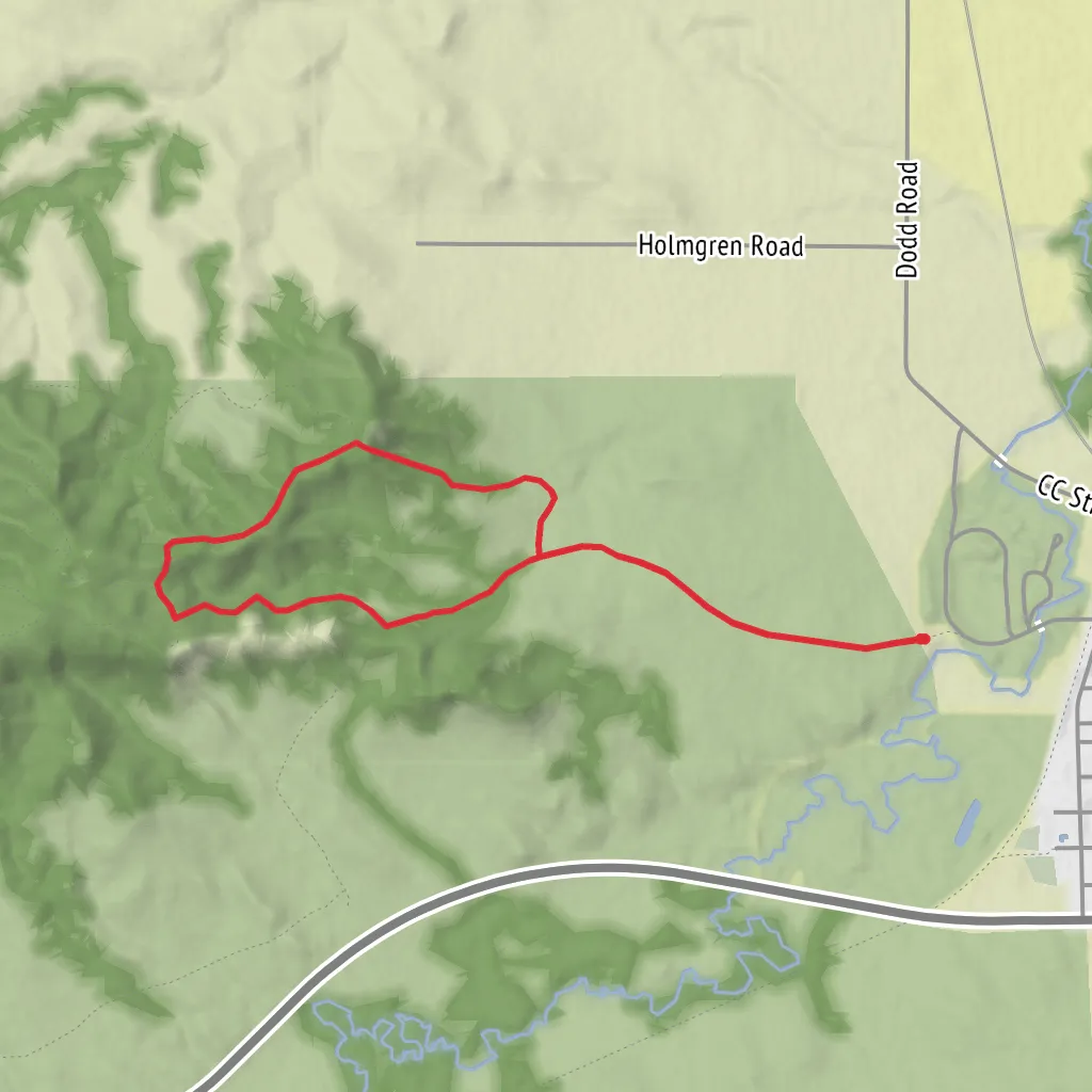 Lovers' Leap and Saddle Rock from Crawford City Park mobile static map