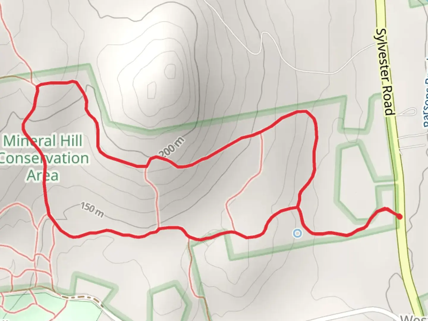 An image depicting the trail Oogamak Trail to Ravine Trail to Kohl Trail to Nedobak Trail Loop and its surrounding area.