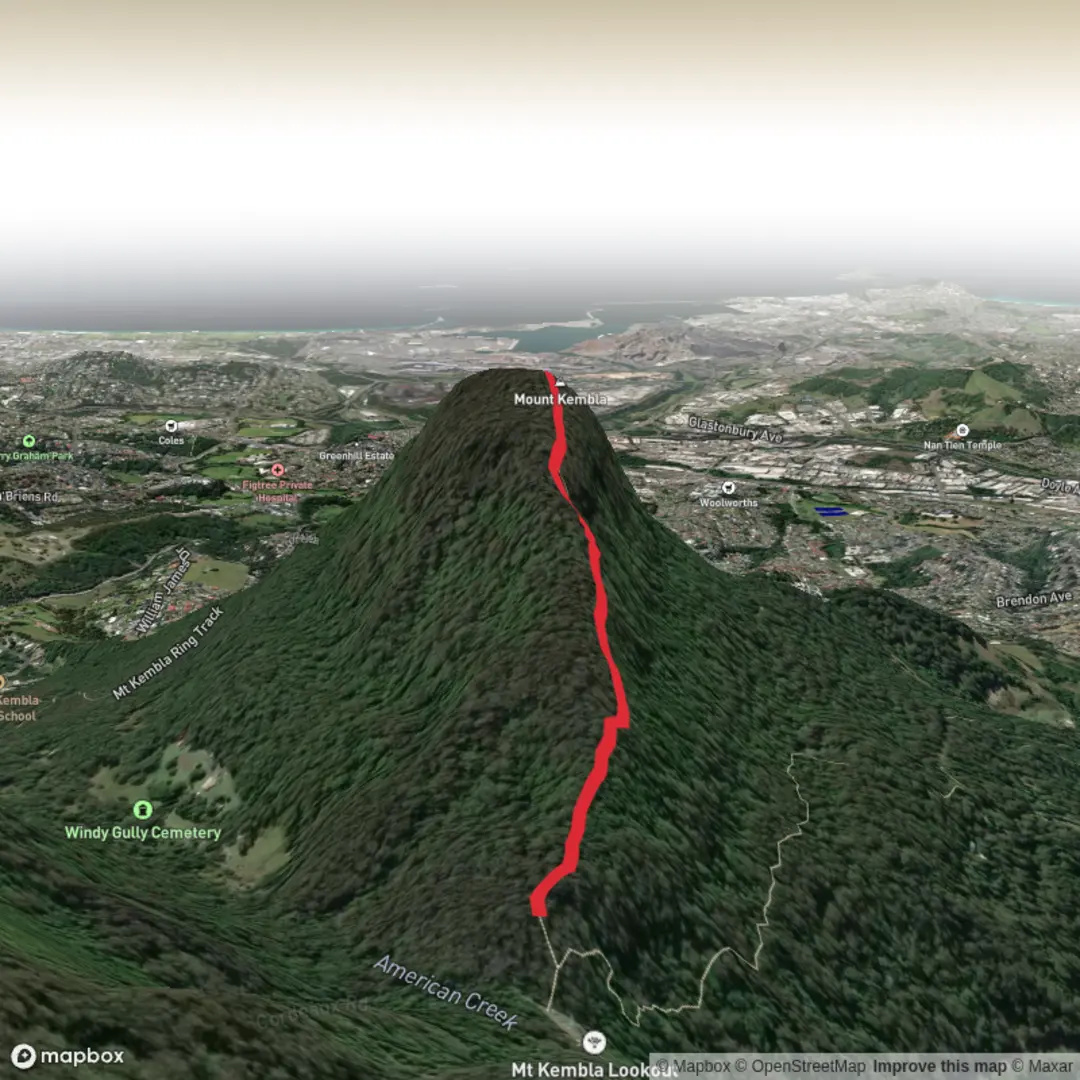 An image depicting the trail Mount Kembla Summit and its surrounding area.