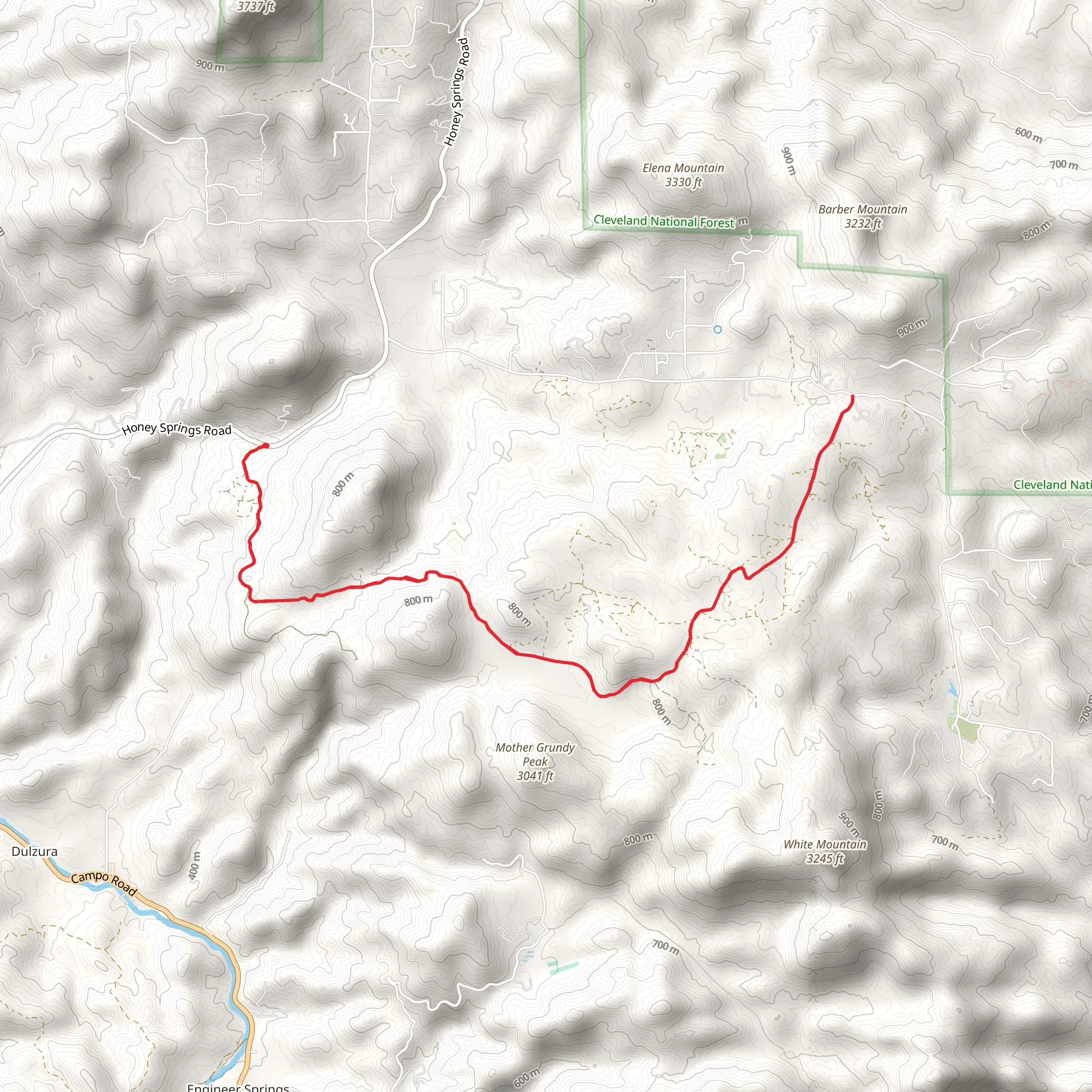 Mother Grundy Trail mobile static map