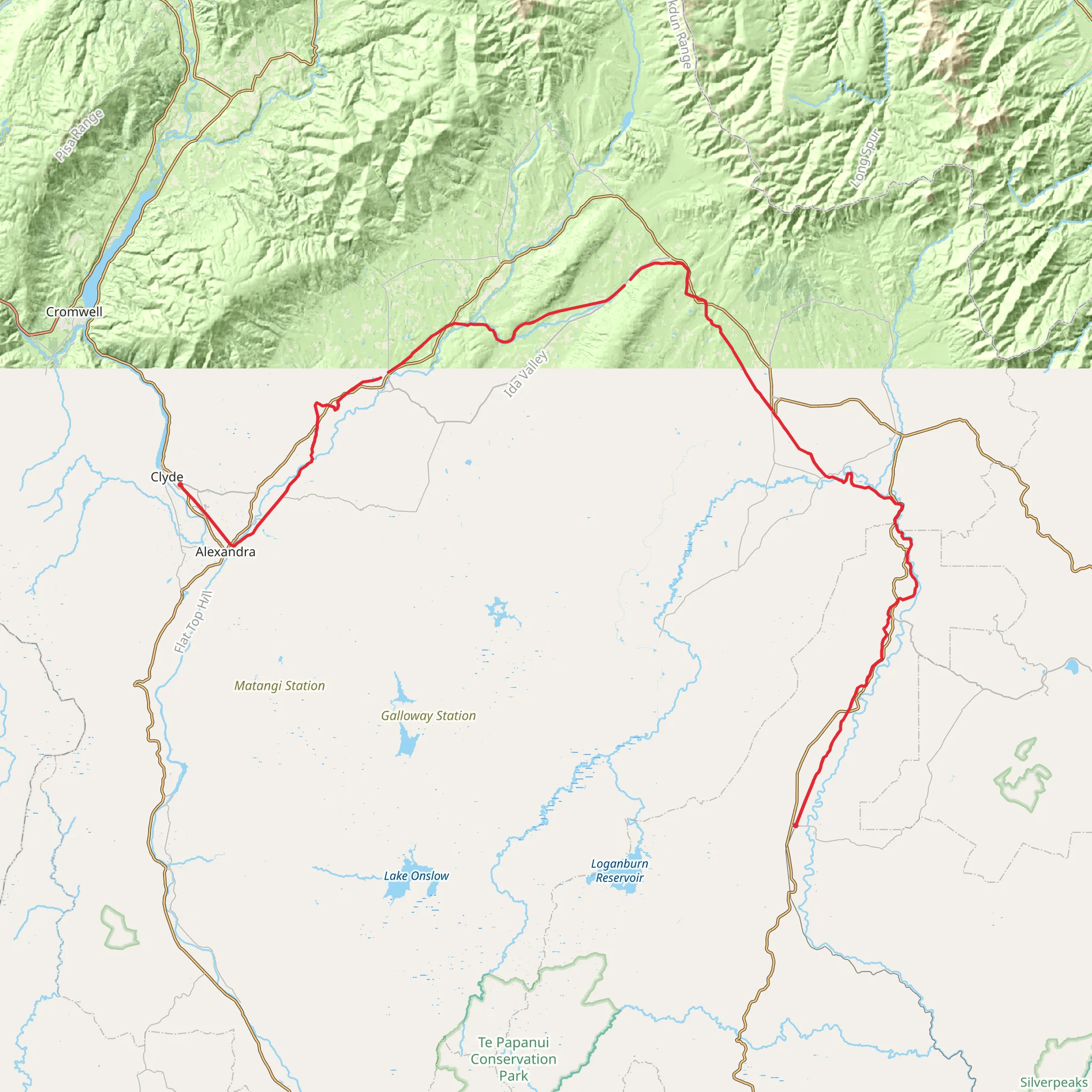 Otago Central Rail Hut mobile static map