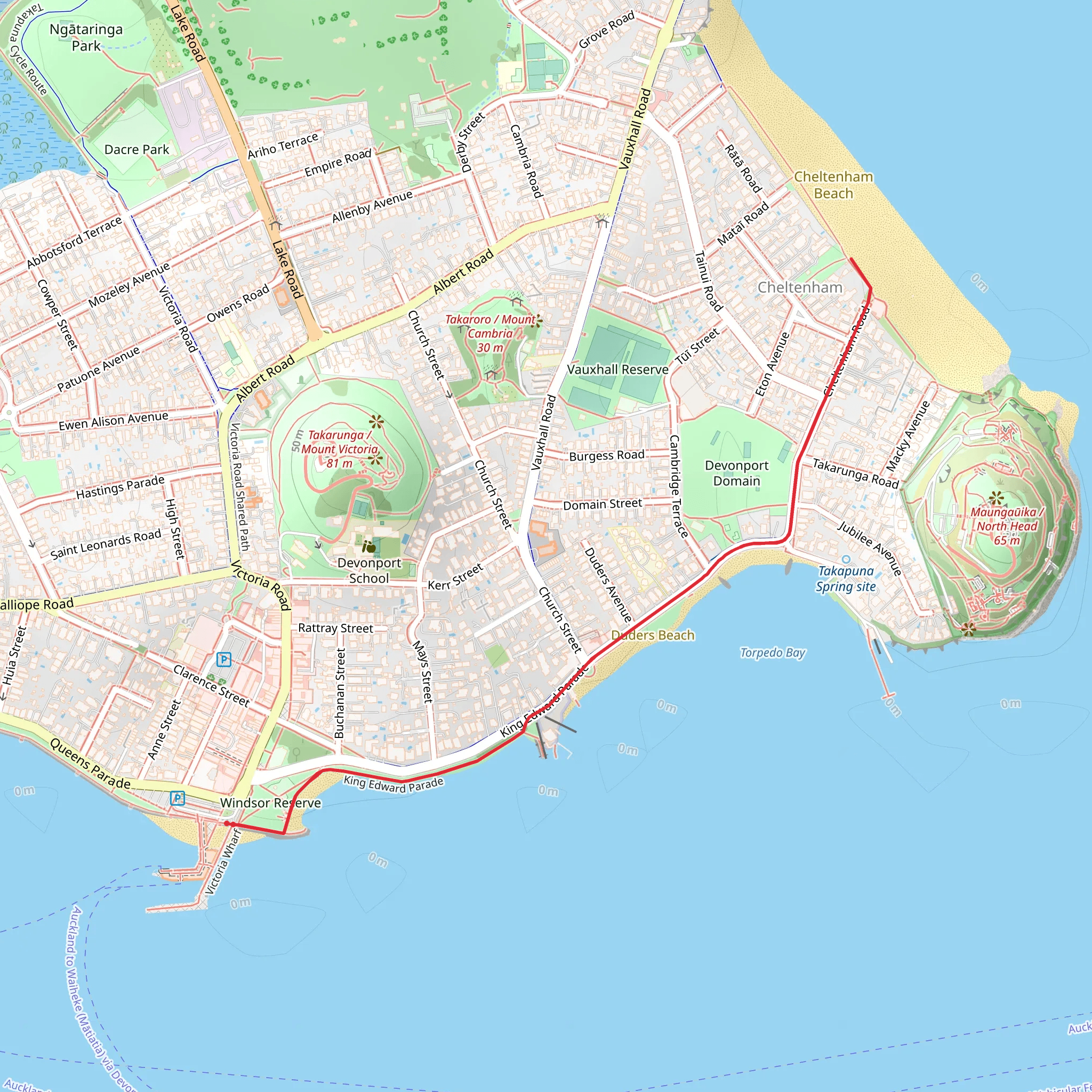 North Shore City Coastal Walk mobile static map