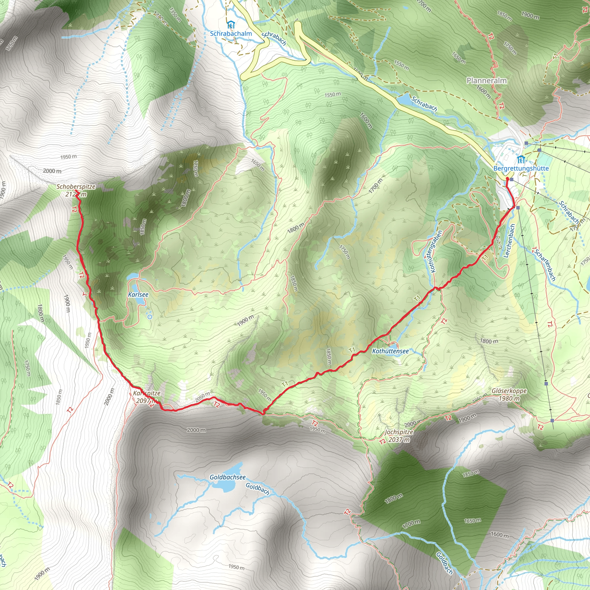 Planneralm - The Schoberspitz Hike mobile static map