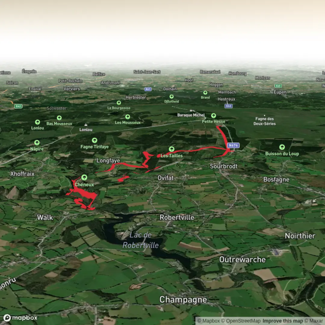 An image depicting the trail Signal de Botrange and its surrounding area.