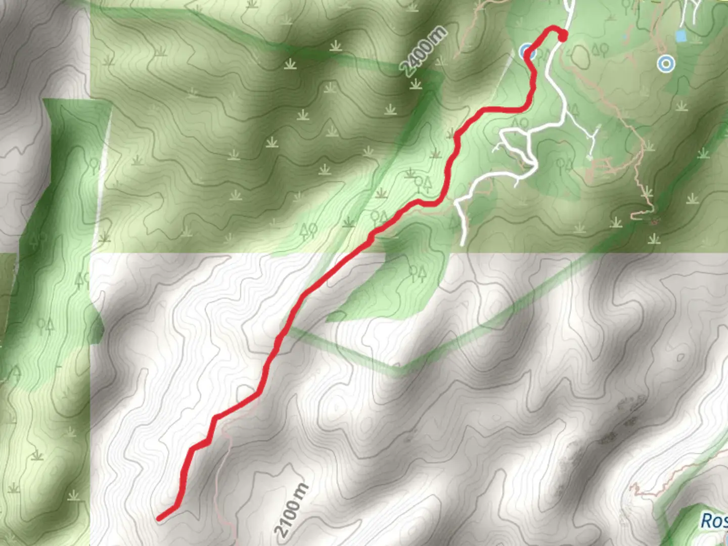 An image depicting the trail Palisade Trail Out and Back and its surrounding area.