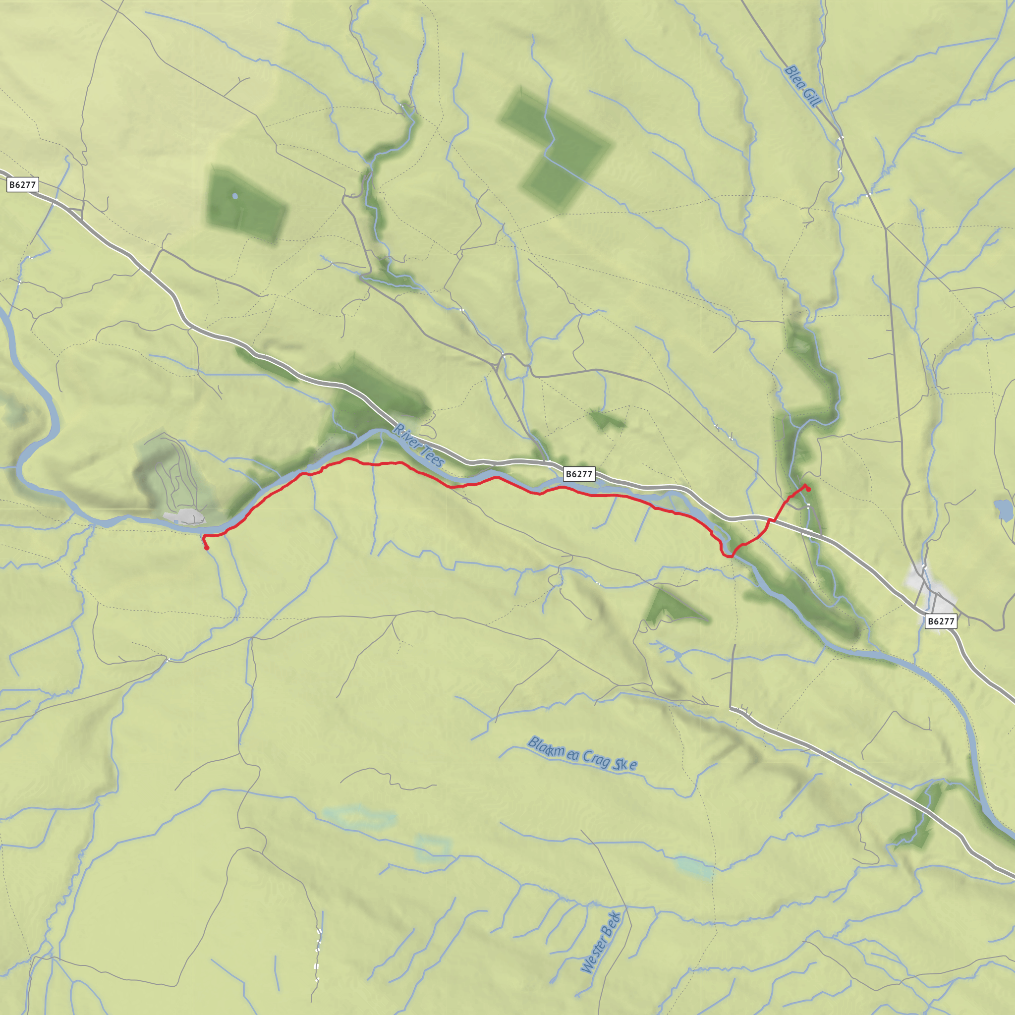 Low Force and High Force Waterfalls mobile static map