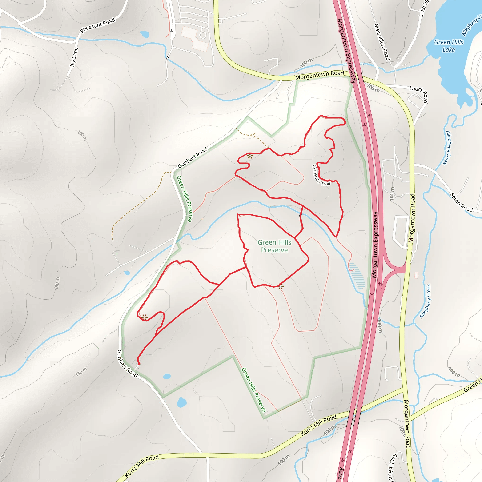 Red Trail and Clarence Trail Loop mobile static map