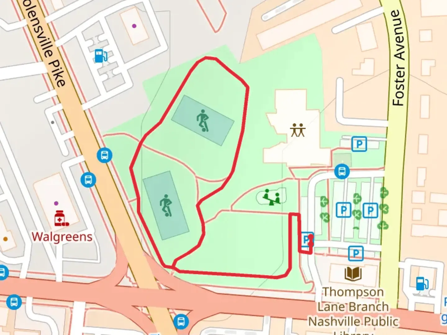 An image depicting the trail Coleman Park Loop and its surrounding area.