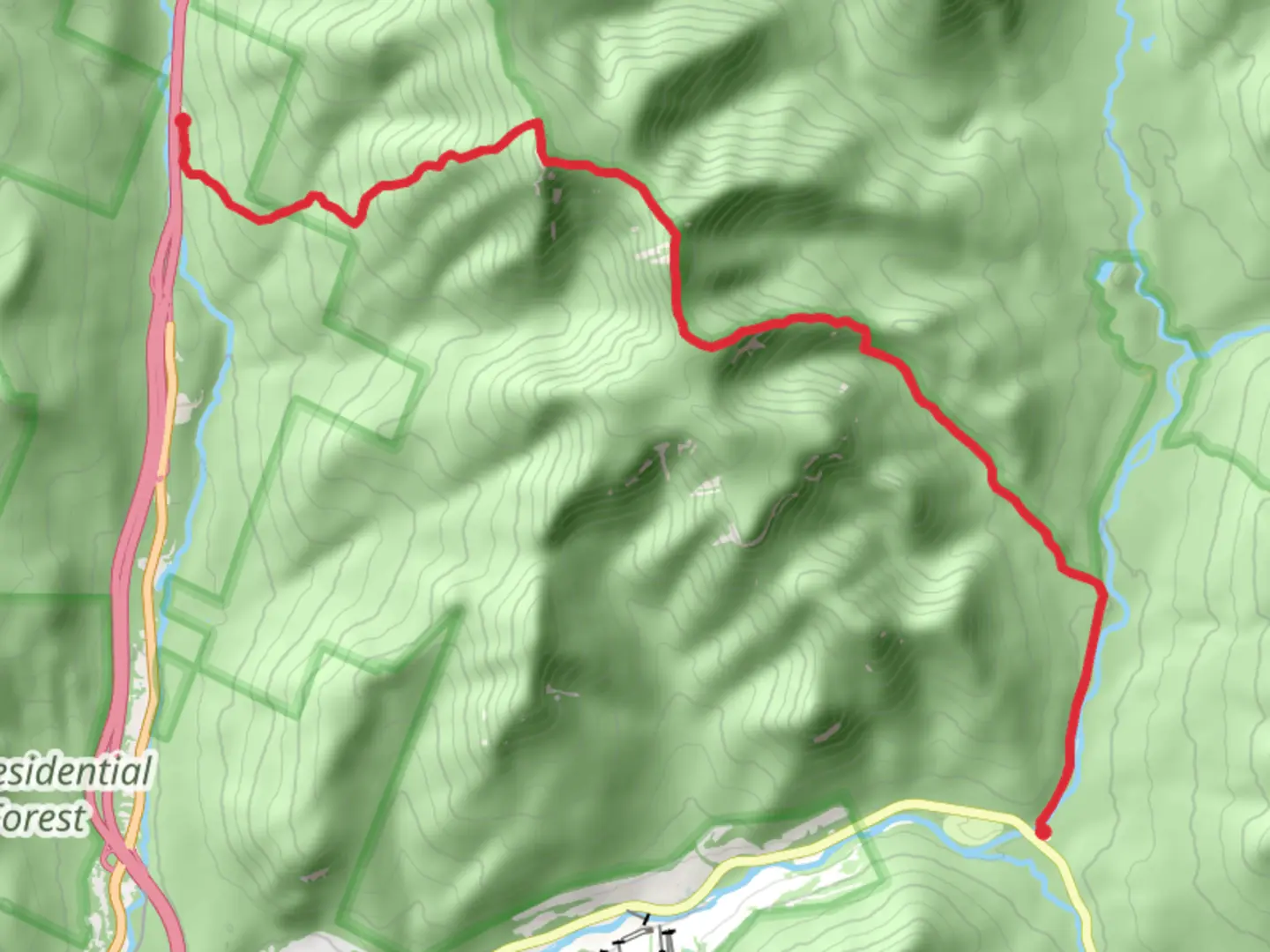 An image depicting the trail Lincoln Woods Trail to Liberty Spring Trail and its surrounding area.