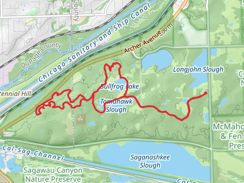 Tomahawk Slough and Bull Frog Lake Loop via Palos Orange Unpaved Trail