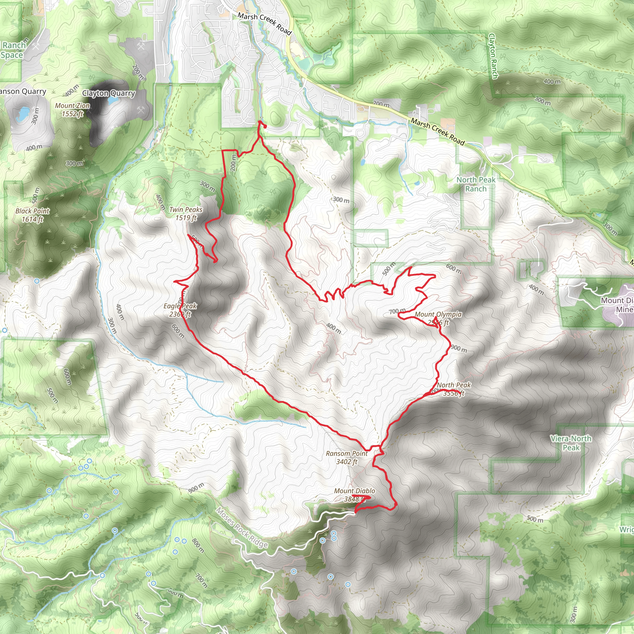 Mokelumne Coast to Crest Trail, Mount Olympia and North Peak Loop Trail mobile static map