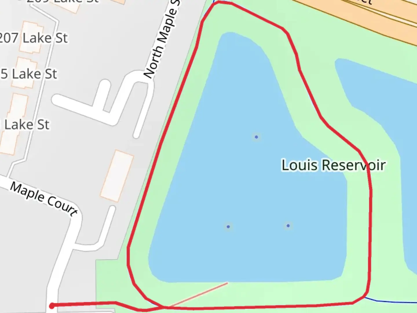 An image depicting the trail Louis Reservoir Loop and its surrounding area.