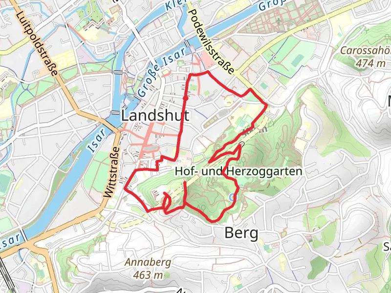 Scharizl and Trausnitz Castle via Dominikanerweg and Querweg