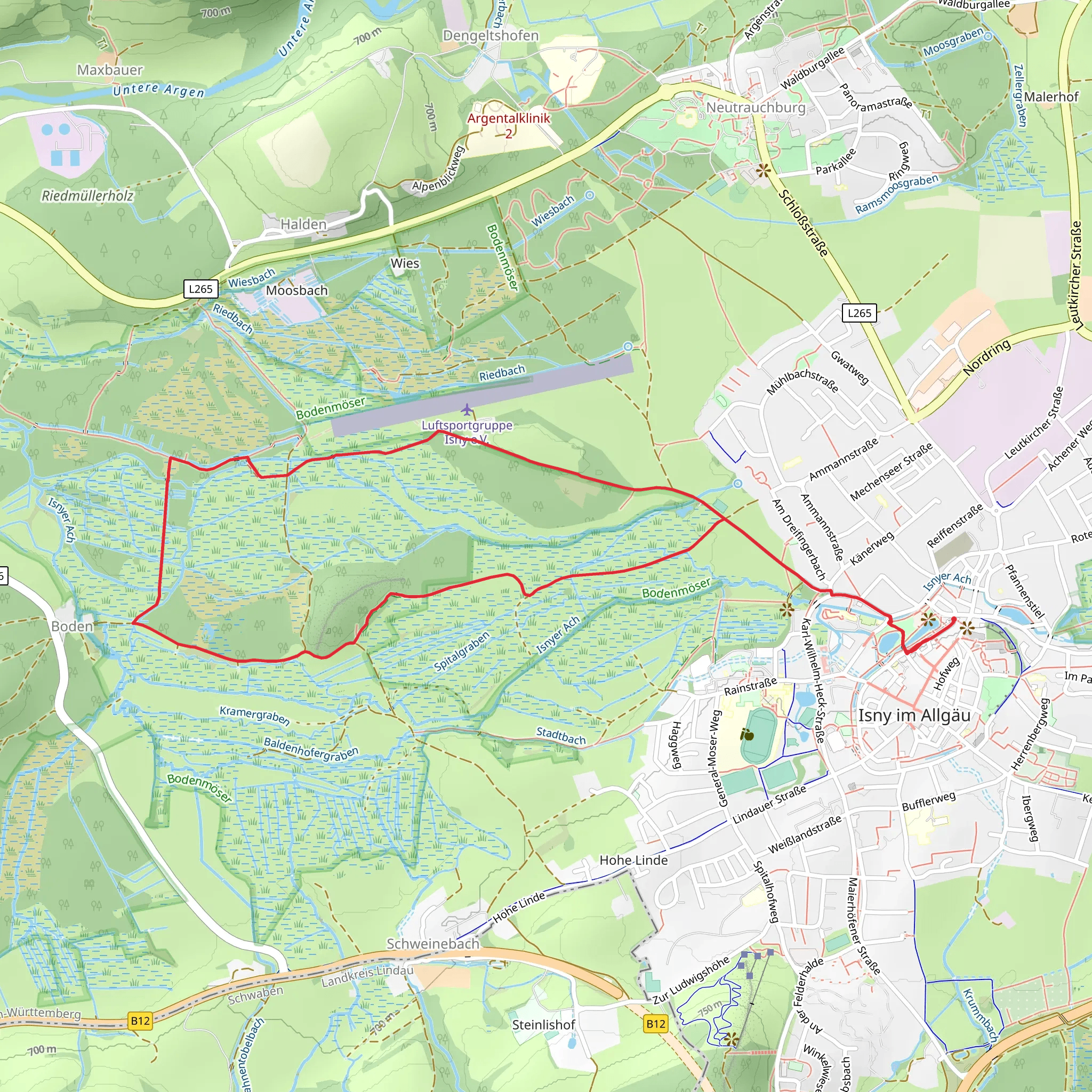 Heuberg Allgaeu Weg and Rotmoosweg mobile static map
