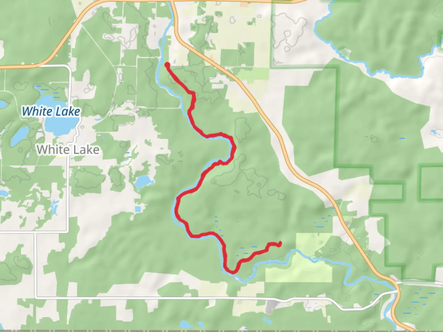 An image depicting the trail Wolf River Trail and its surrounding area.