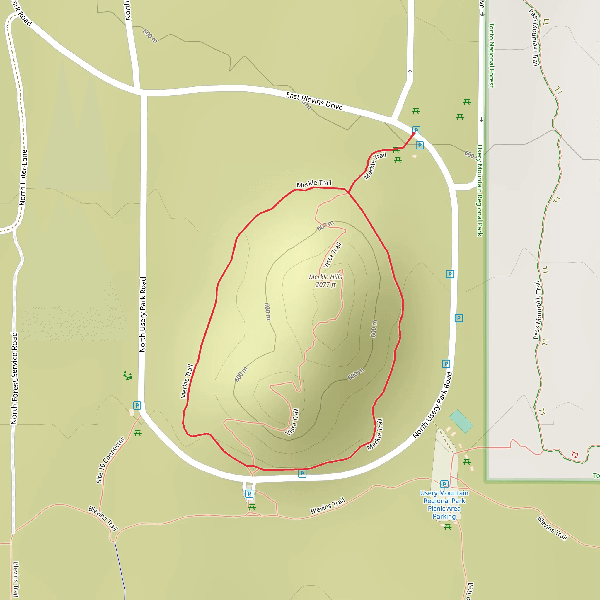 Merkle Loop Trail mobile static map